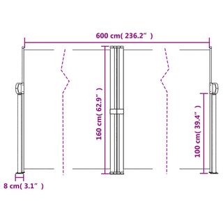 VidaXL tenda da sole laterale retrattile  