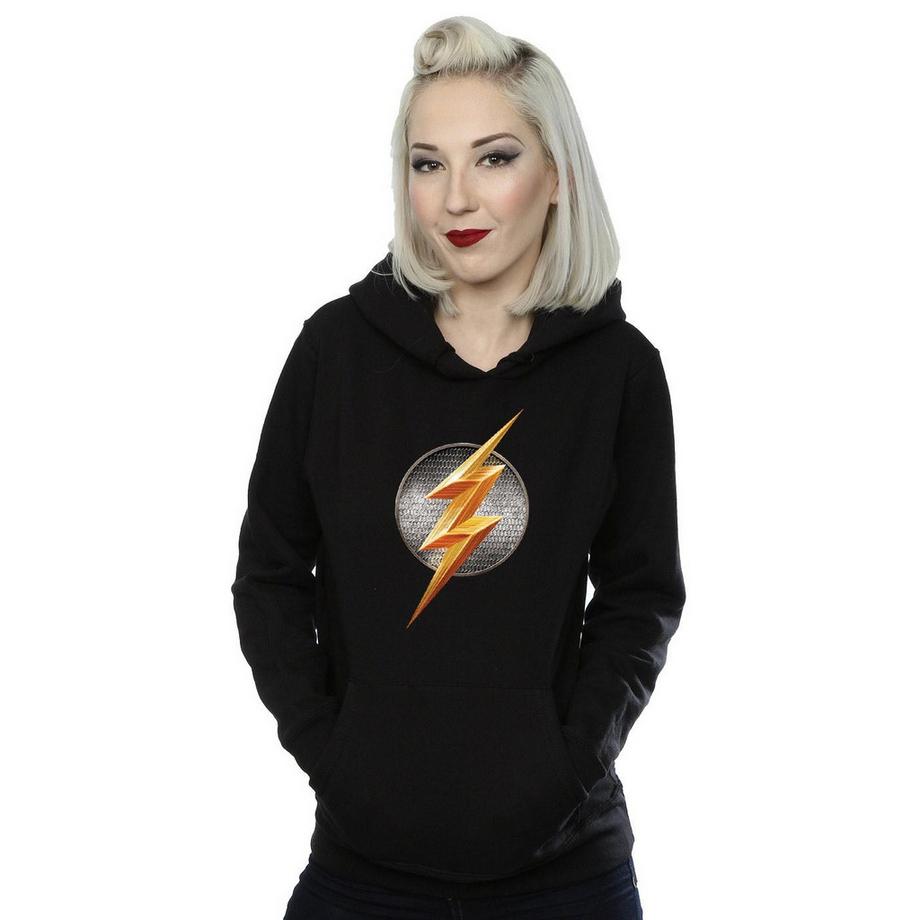 DC COMICS Justice League Flash Logo Felpa con Cappuccio  