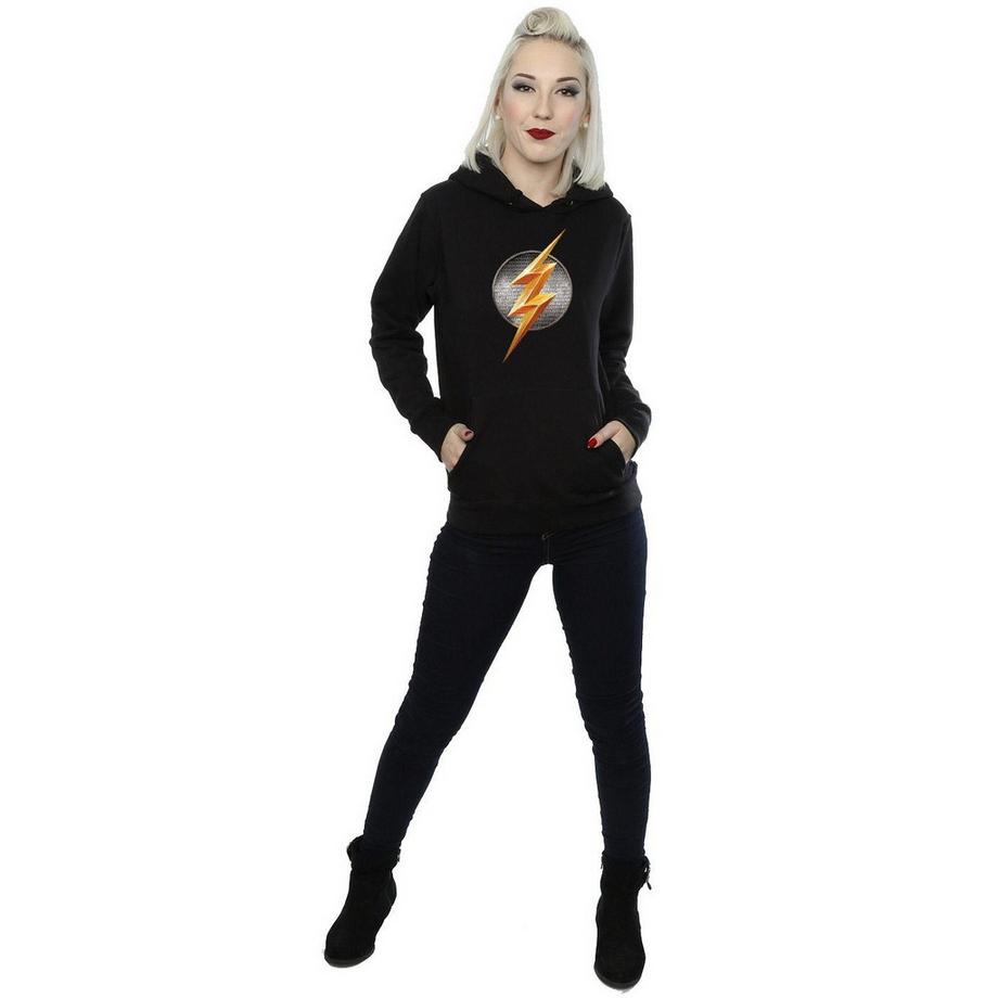 DC COMICS Justice League Flash Logo Felpa con Cappuccio  