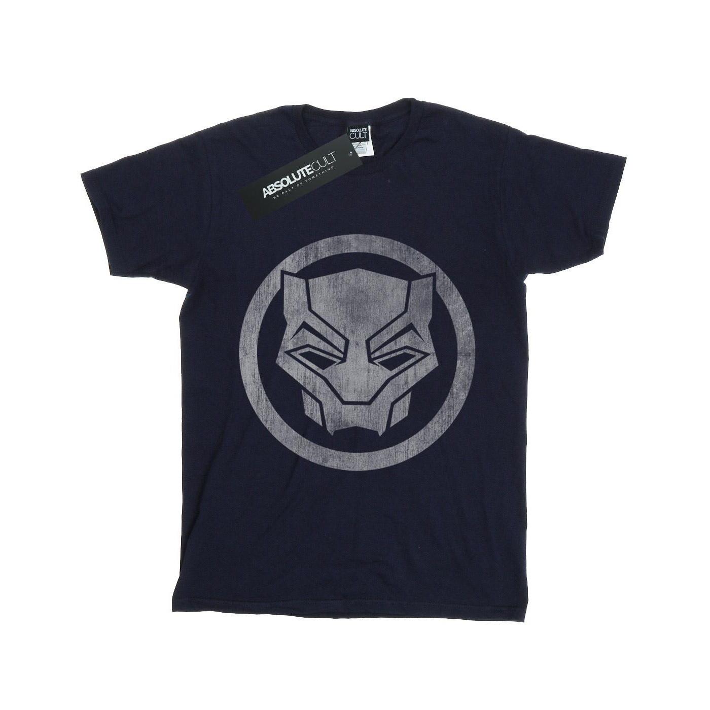 Image of Black Panther Distressed Icon Tshirt Unisex Marine 116