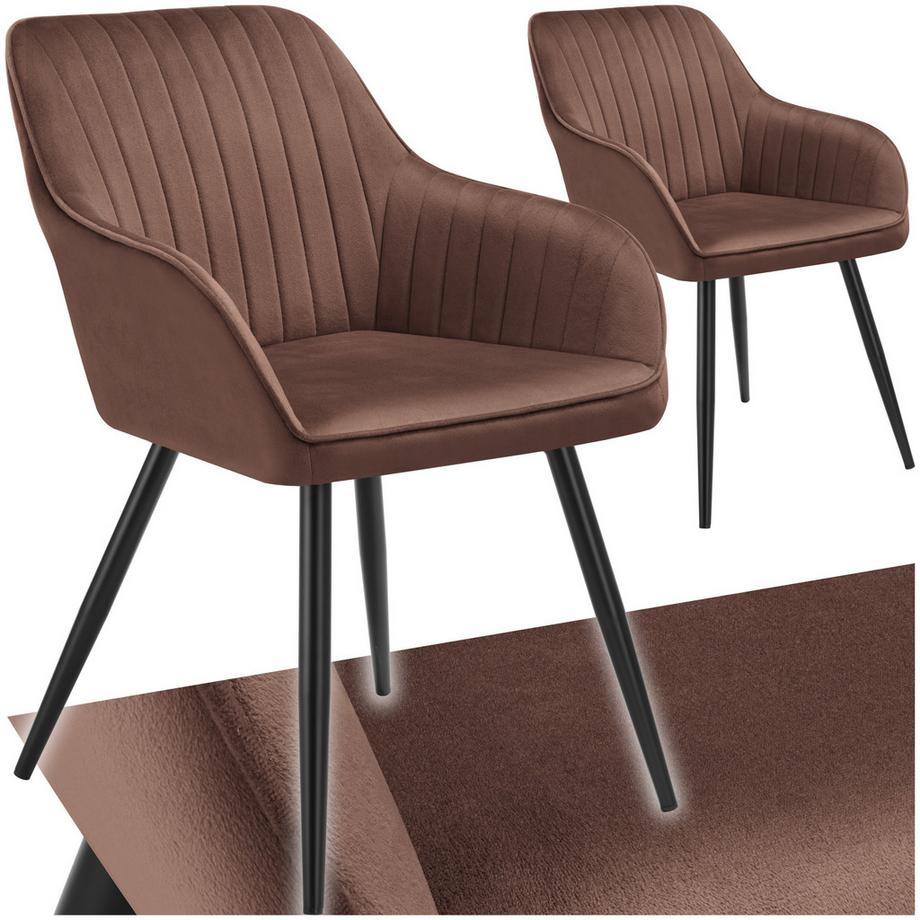 Chaise de salle à manger MARILYN en velours matelassée et capitonnée