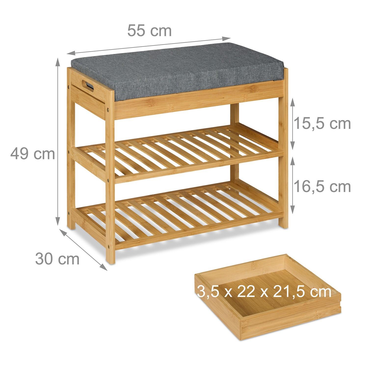 Northio Panca portascarpe con seduta e cassetto  