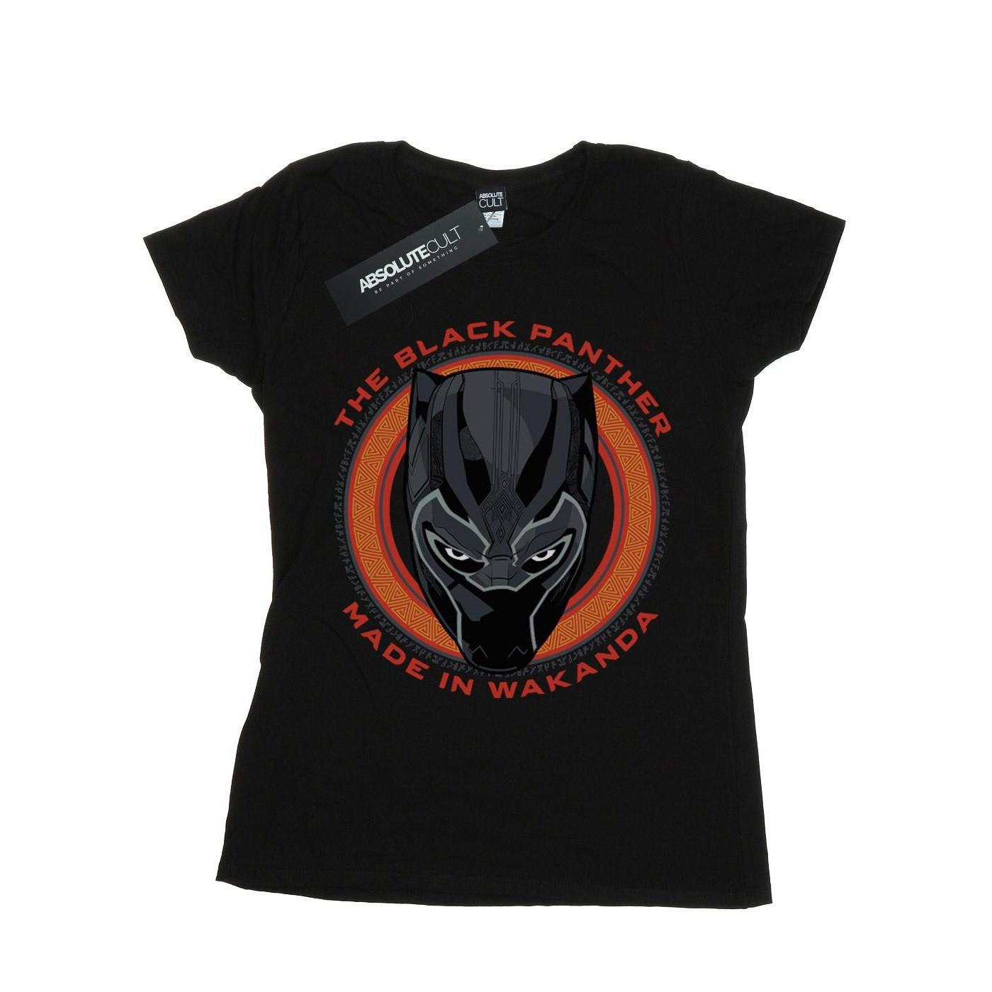 Image of Black Panther Made In Wakanda Red Tshirt Damen Schwarz L