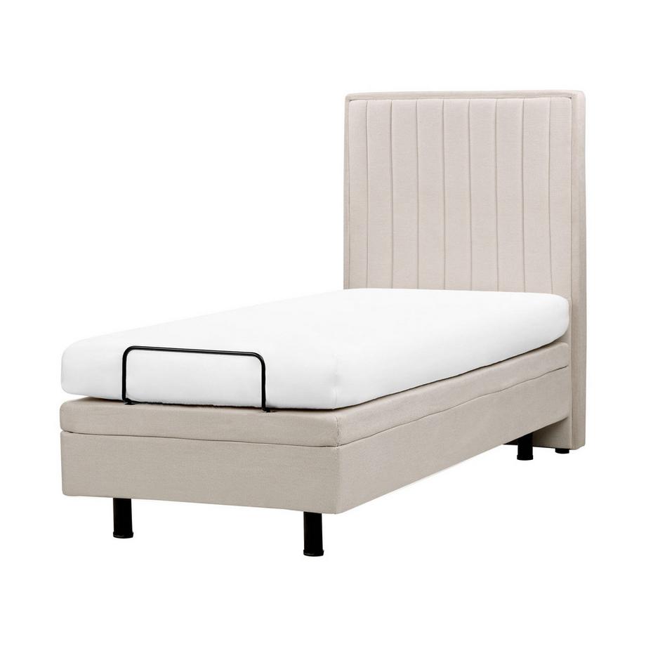 Beliani Lit réglable en Tissu Traditionnel DUKE II  