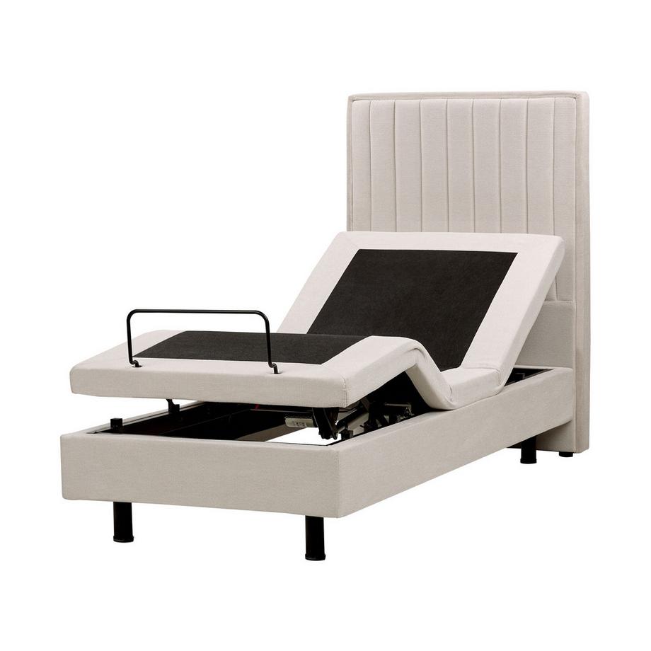 Beliani Lit réglable en Tissu Traditionnel DUKE II  