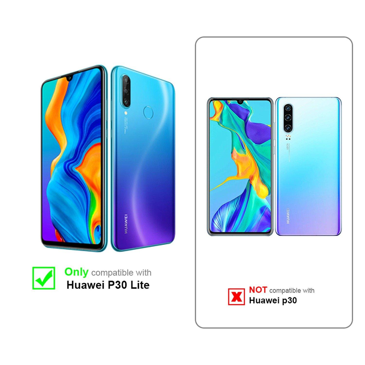 Cadorabo  Housse compatible avec Huawei P30 LITE - Coque de protection bicolore en silicone TPU et dos en verre trempé 