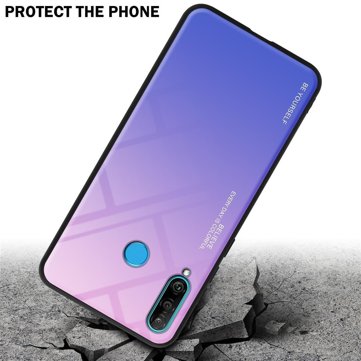 Cadorabo  Housse compatible avec Huawei P30 LITE - Coque de protection bicolore en silicone TPU et dos en verre trempé 