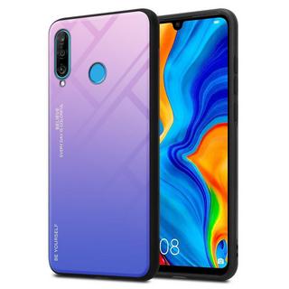 Cadorabo  Housse compatible avec Huawei P30 LITE - Coque de protection bicolore en silicone TPU et dos en verre trempé 