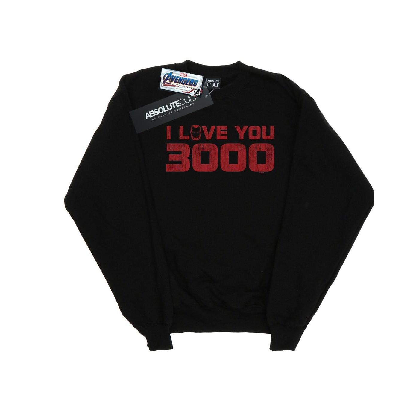 Image of Avengers Endgame I Love You 3000 Distressed Sweatshirt Mädchen Schwarz 116