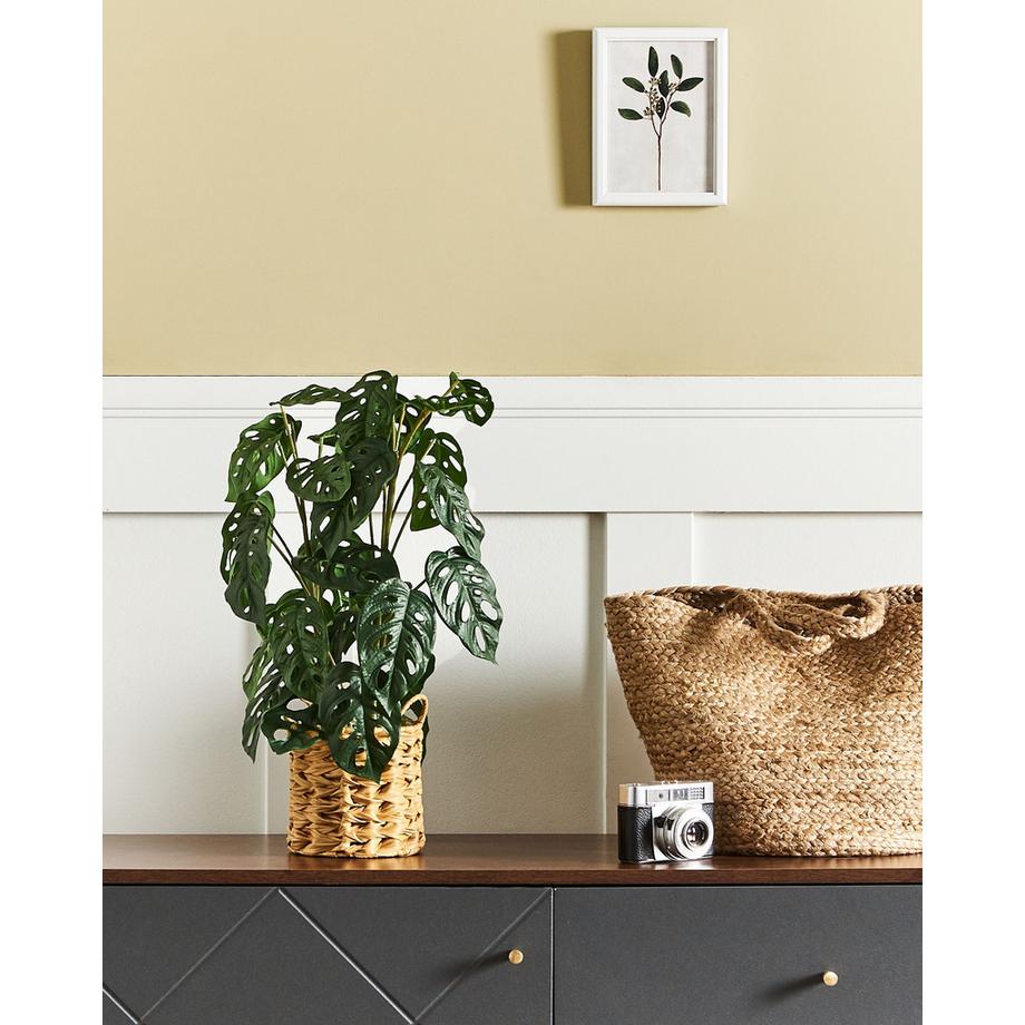 Beliani Plante artificielle en Matière synthétique Rétro MONSTERA ADANSONII  