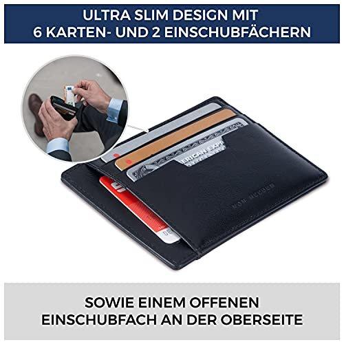 Only-bags.store  Echtes Leder RFID-Kartenetui Nappaleder - 9 Fächer - Kreditkartenetui im Querformat 