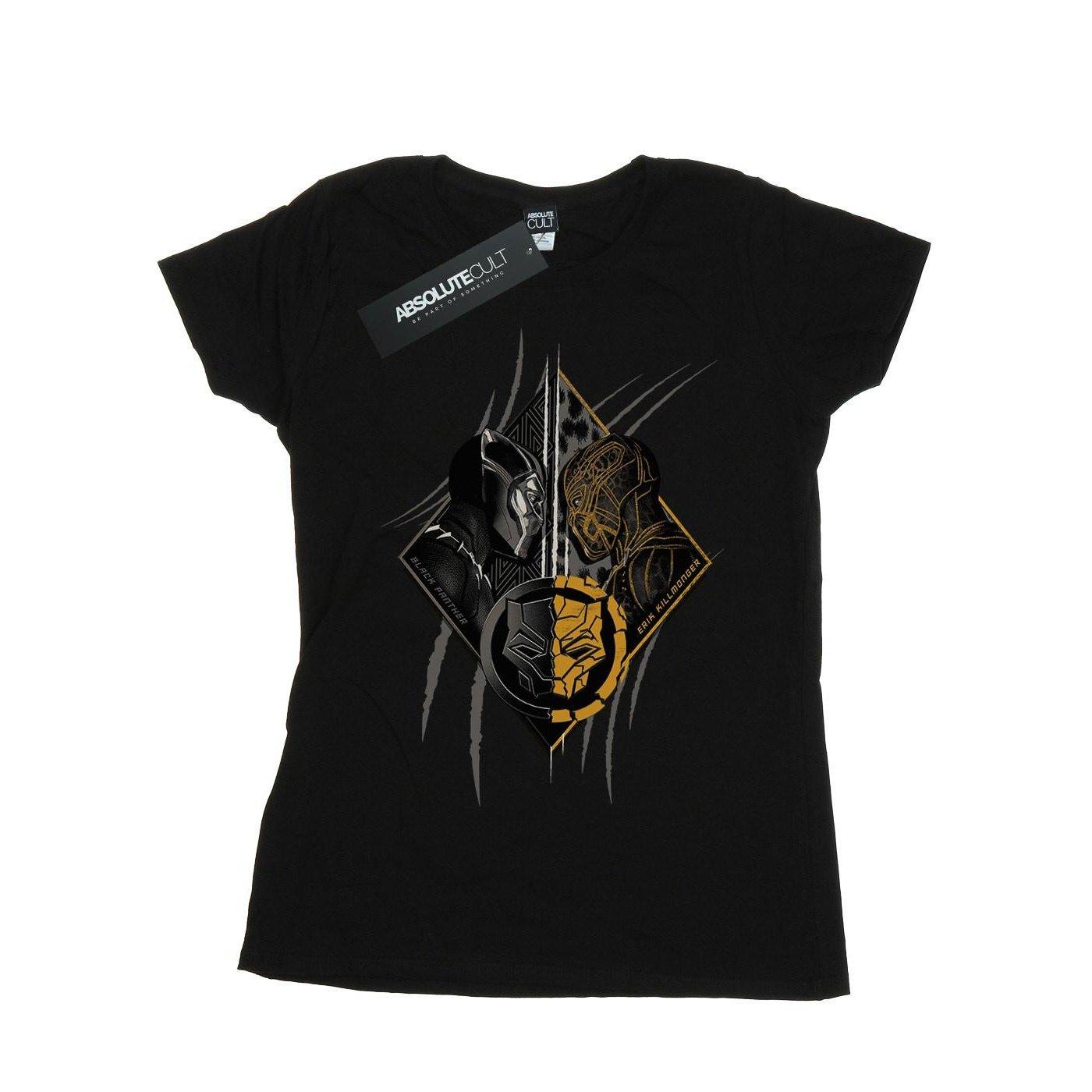 Image of Black Panther Vs Killmonger Tshirt Damen Schwarz XXL