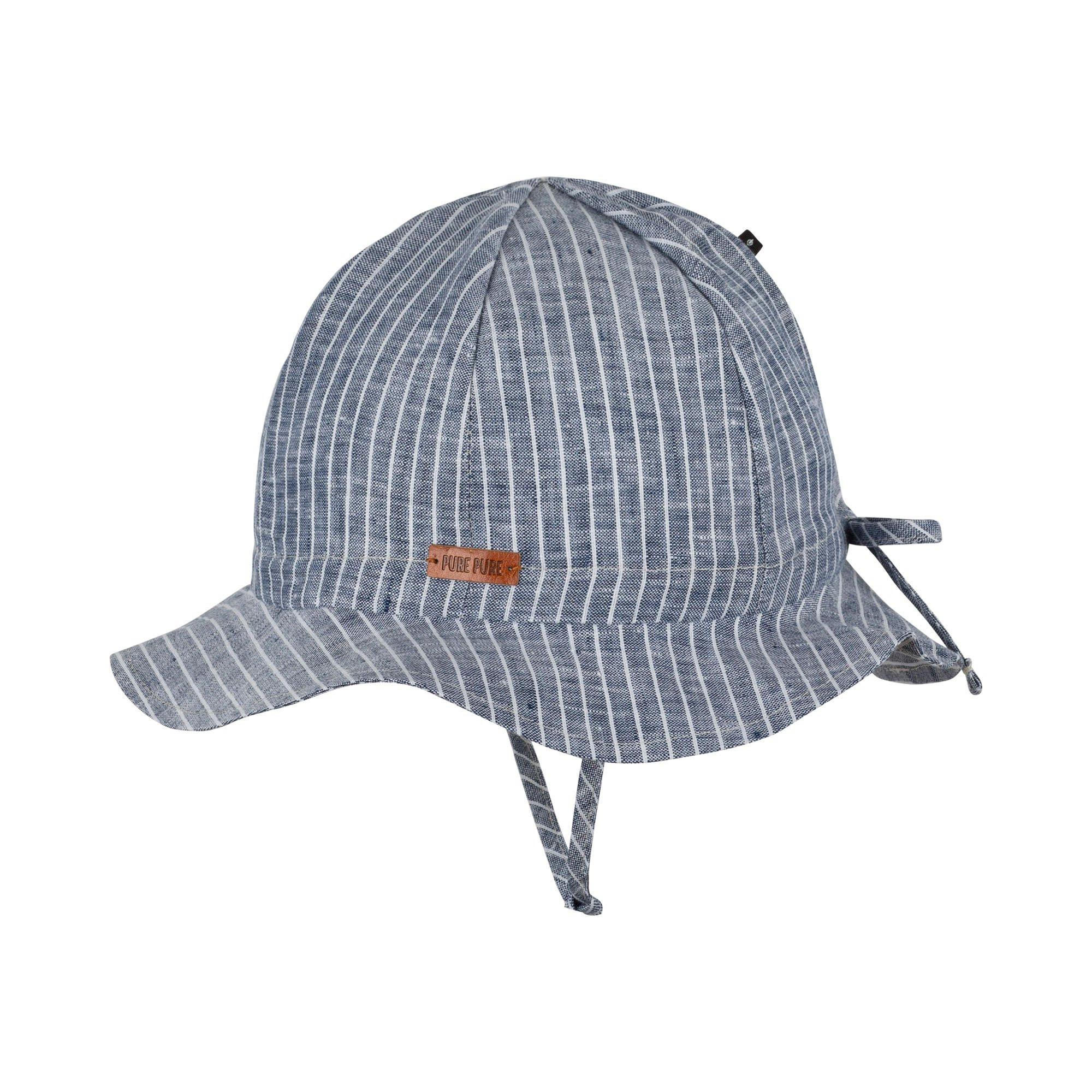 Image of Kinder Leinen Sonnenhut Marine Mädchen Blau 47