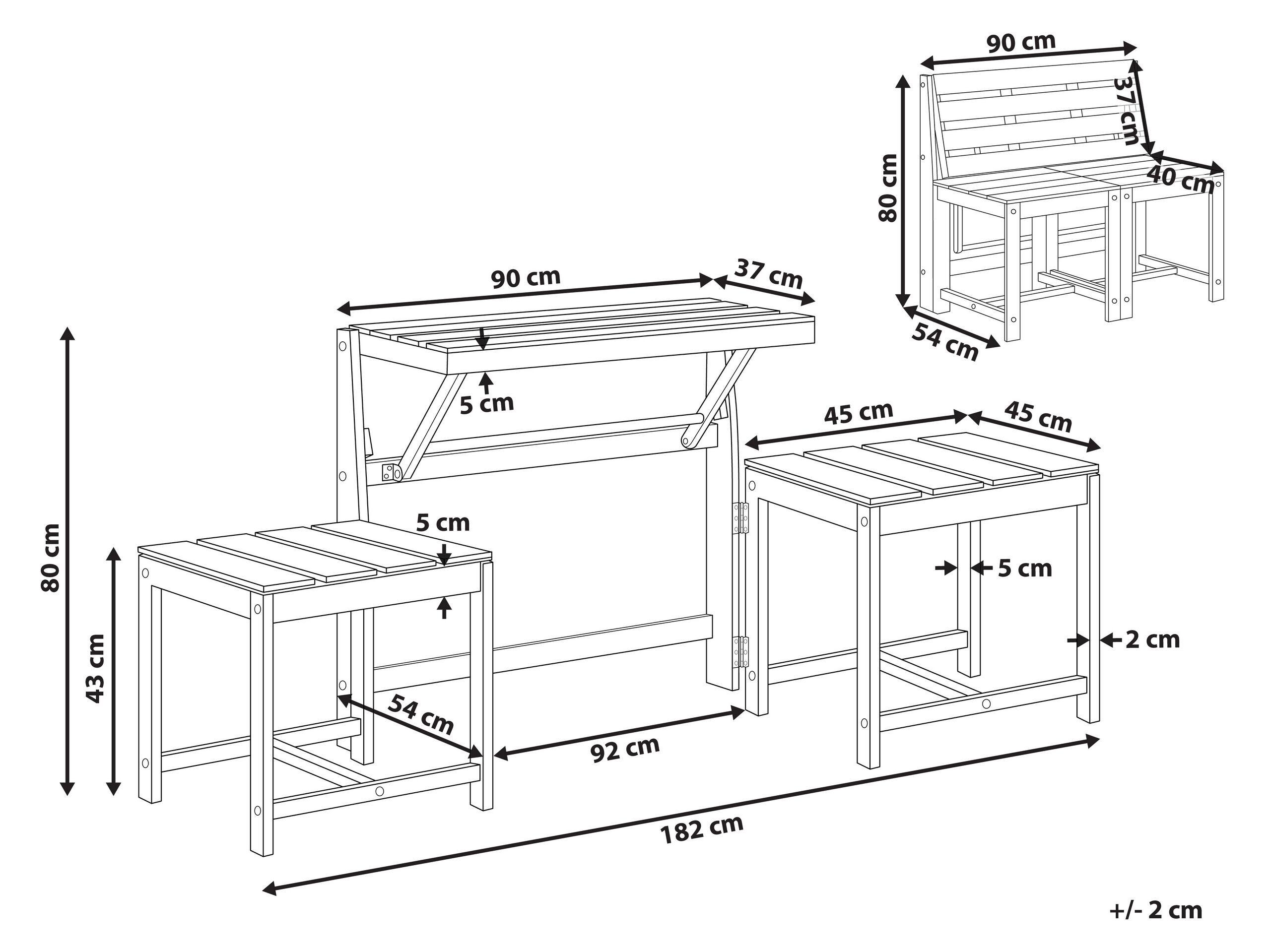 Beliani Banc de jardin en Acacia Rustique TUENNO  