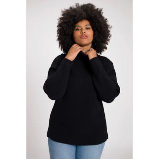 Ulla Popken  Pullover, Patentstrick, Cut-Out, Rollkragen, Langarm 