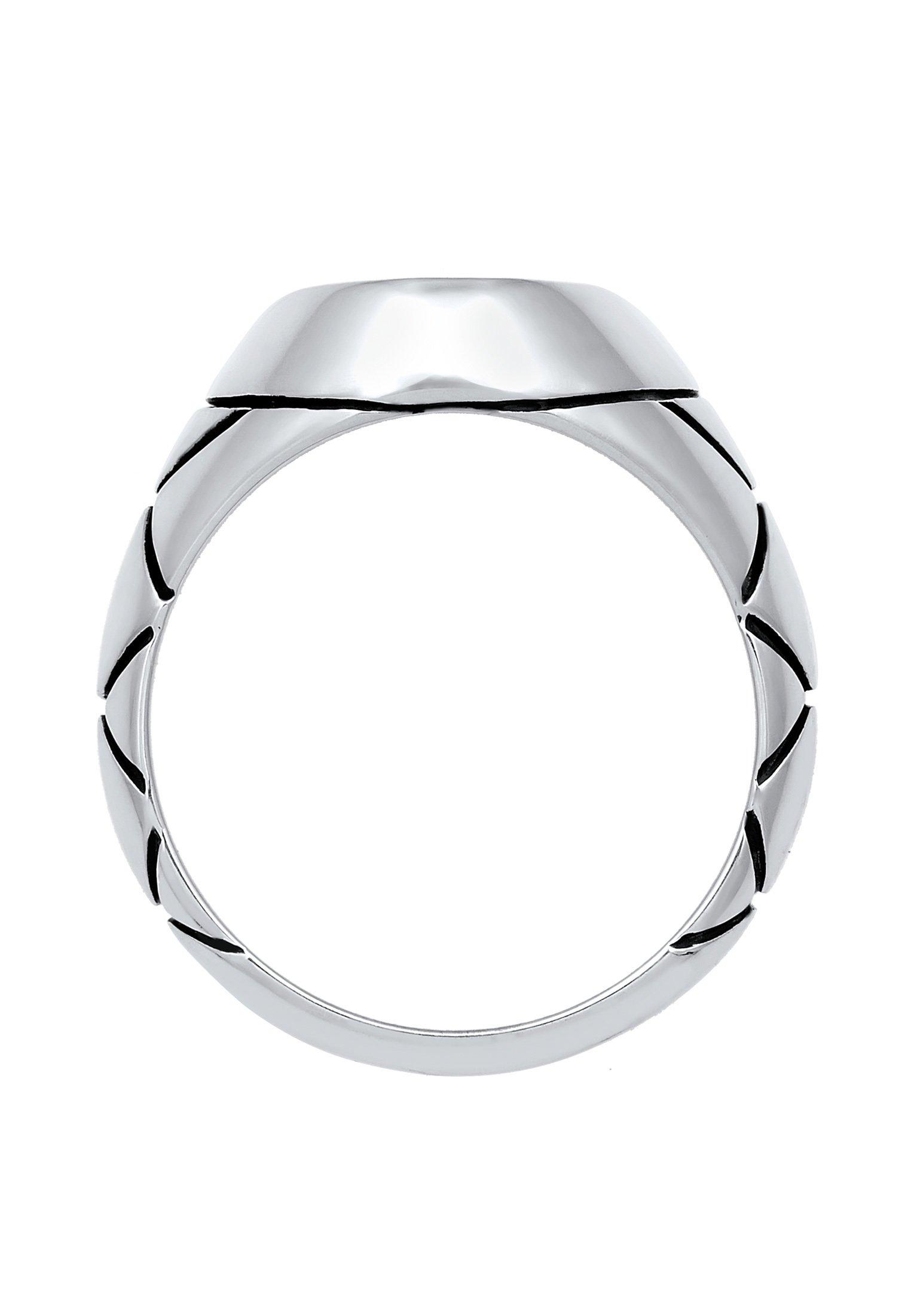 Kuzzoi  Ring Basic  Siegelring Oval Emaille 925Er Silber 