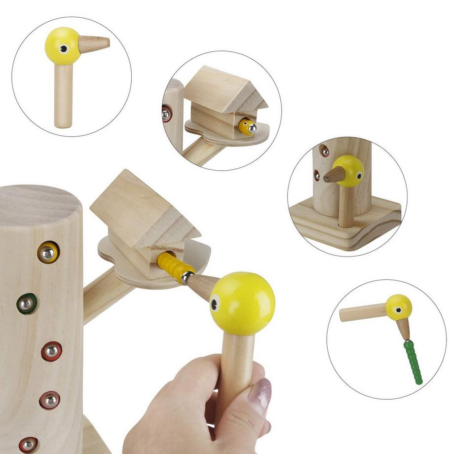 Activity-board  Jouet magnétique pour enfants, jeu d'attrape chenille de pivert 