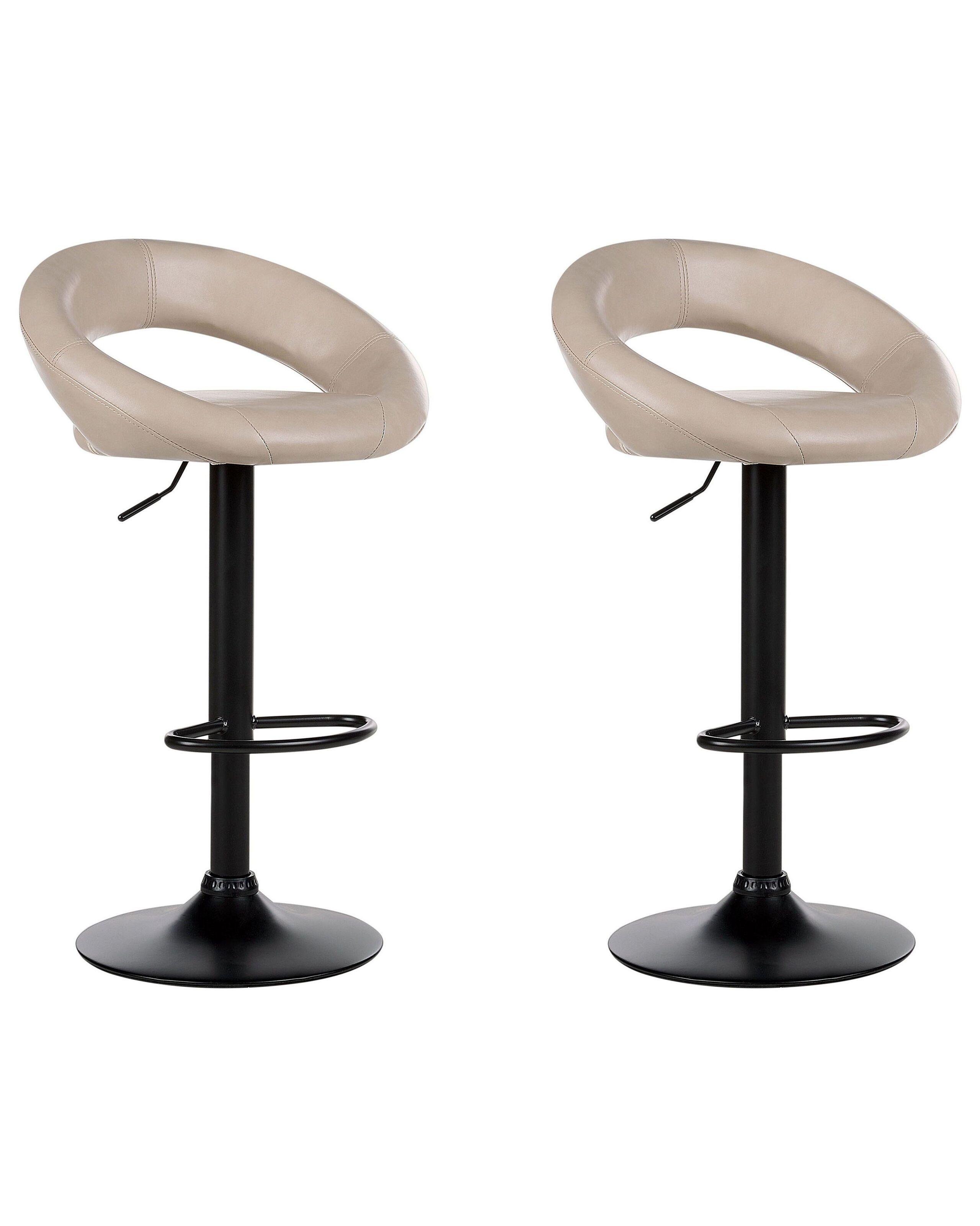 Beliani Lot de 2 tabourets de bar en Cuir PU Moderne PEORIA  