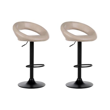 Beliani Lot de 2 tabourets de bar en Cuir PU Moderne PEORIA  