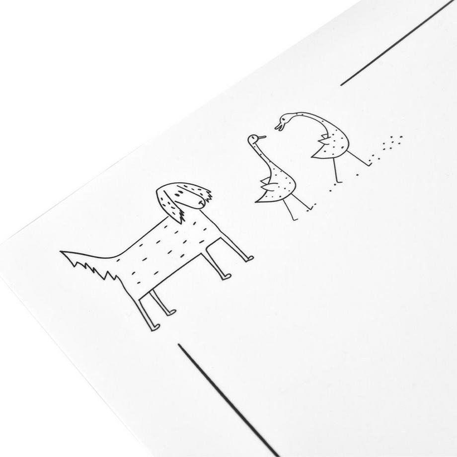 Orion  Set de table rectangulaire en plastique blanc à motif animalier 