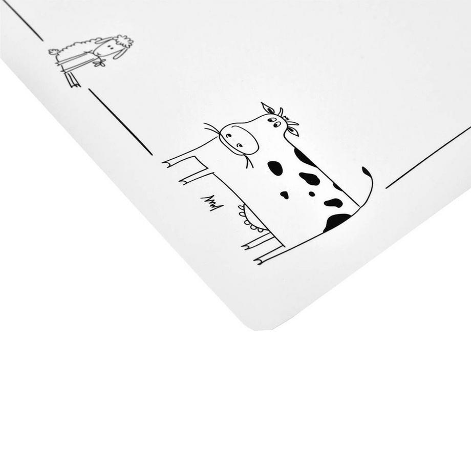 Orion  Set de table rectangulaire en plastique blanc à motif animalier 
