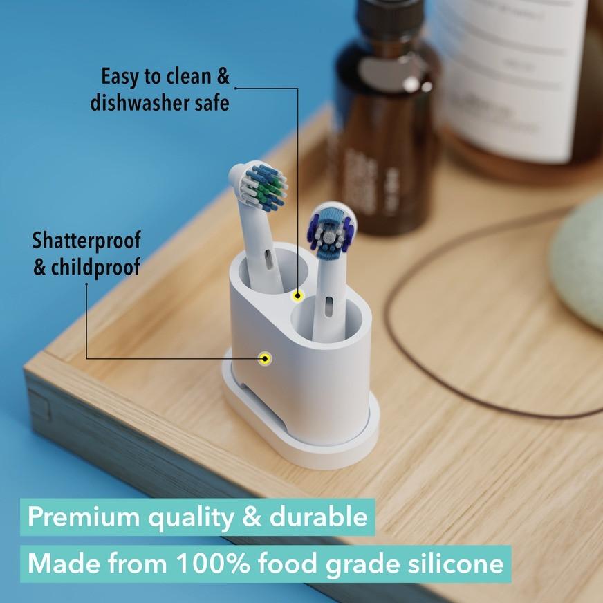 Qikfresh  Zahnbürsten- und Aufsteckbürstenhalter 2er 