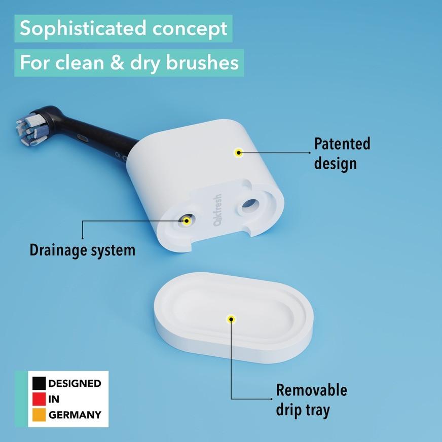 Qikfresh  Zahnbürsten- und Aufsteckbürstenhalter 2er 