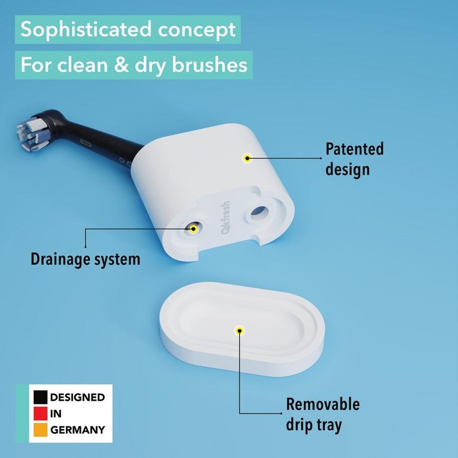 Qikfresh  Zahnbürsten- und Aufsteckbürstenhalter 2er 