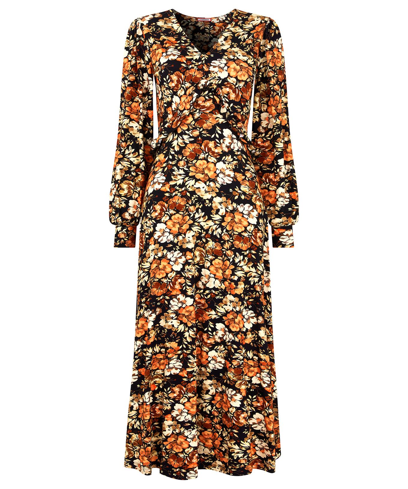 Joe Browns  PETITE Robe Midi Col V Florale Automnale 