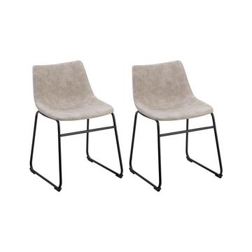 Set di 2 sedie da pranzo en Tessuto Moderno BATAVIA