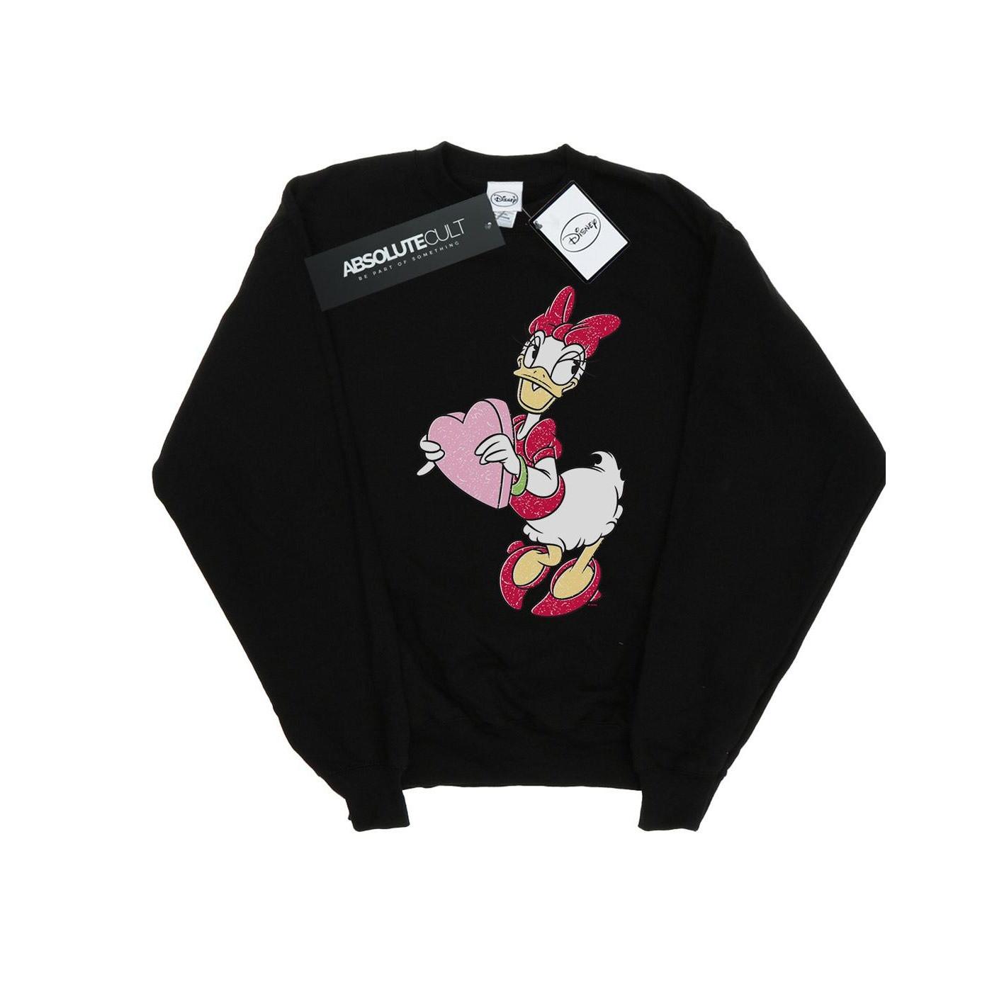 Image of Daisy Duck Love Heart Sweatshirt Herren Schwarz S