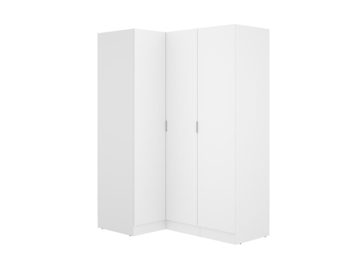 Image of Eckkleiderschrank Mit 3 Türen - 132 Cm - Weiß - Listowel Unisex Weiss ONE SIZE