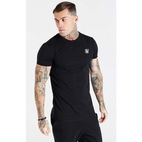 Sik Silk  T-Shirts Black Essential Short Sleeve Muscle Fit T-Shirt 