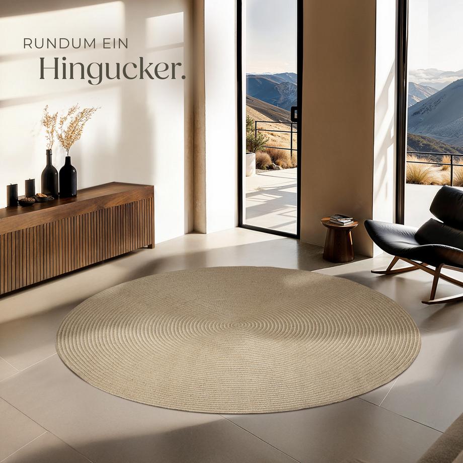 Tectake Tappeto intrecciato Vibe Ø 160 cm  