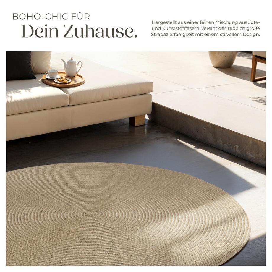 Tectake Tappeto intrecciato Vibe Ø 160 cm  