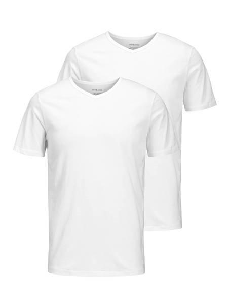 JACK & JONES  T-shirt  Paquet de 2 Confortable à porter-JACBASIC V-NECK TEE 2PK 