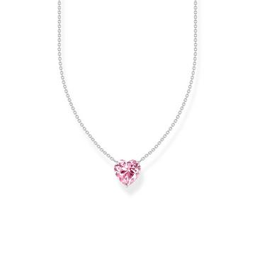 Collier Coeur rose Zirconia