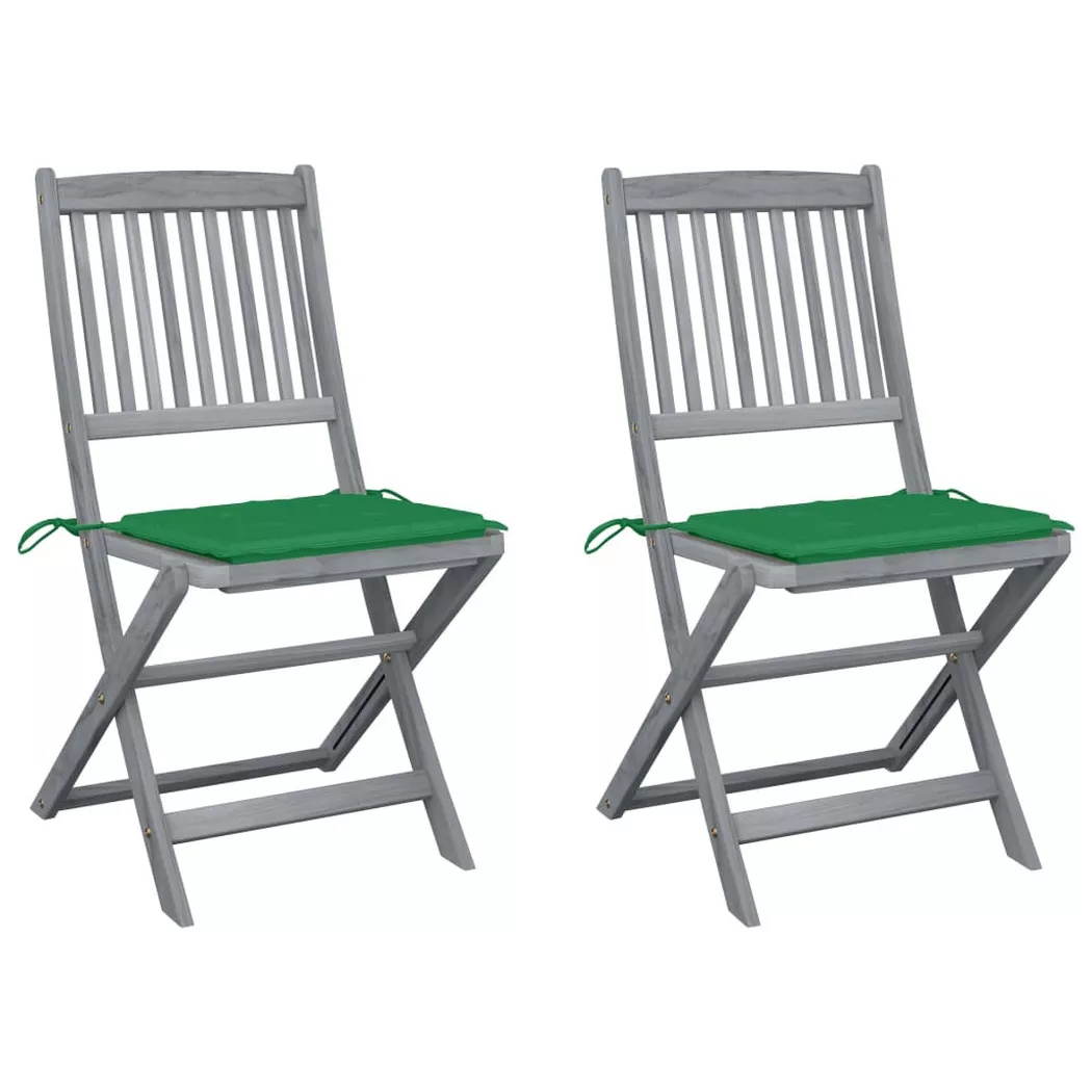 Lot de 2 chaise vidaxl en acacia vert exterieur