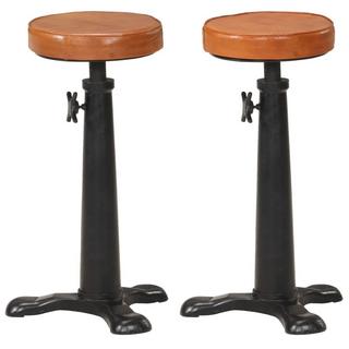 VidaXL Tabouret de bar cuir  