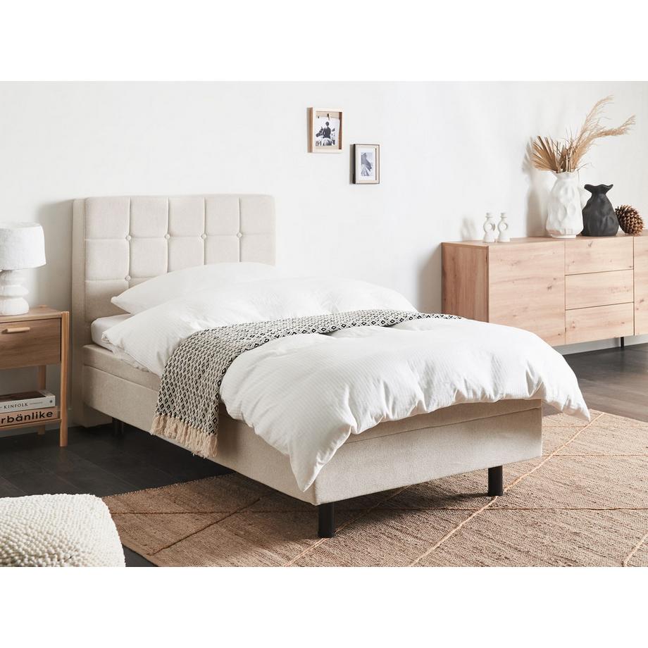 Beliani Bett verstellbar aus Stoff  DUKE  