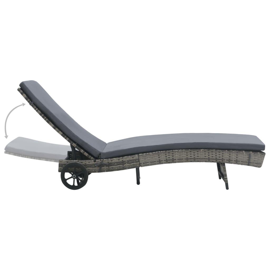 VidaXL Chaise longue rotin synthétique  