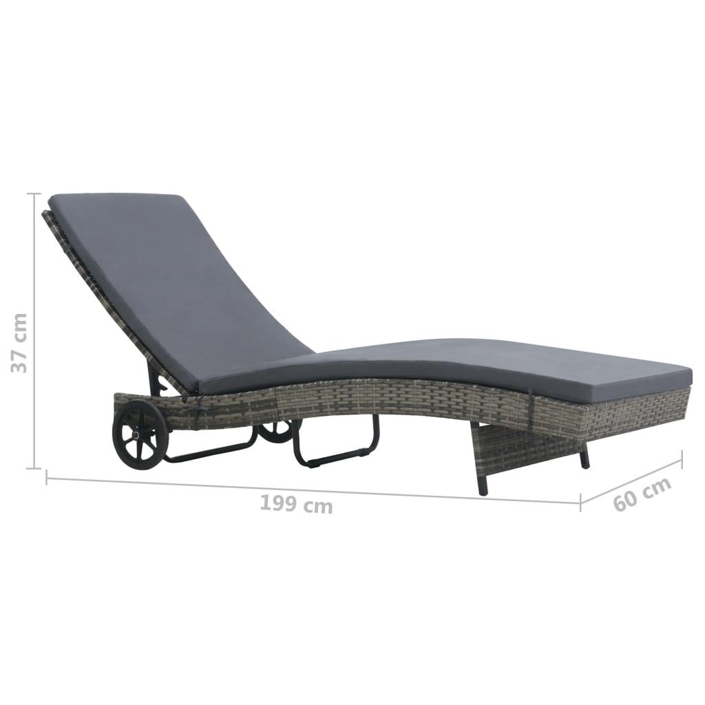 VidaXL Chaise longue rotin synthétique  