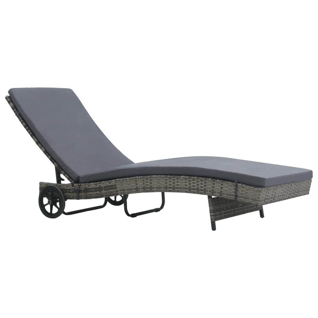 VidaXL Chaise longue rotin synthétique  