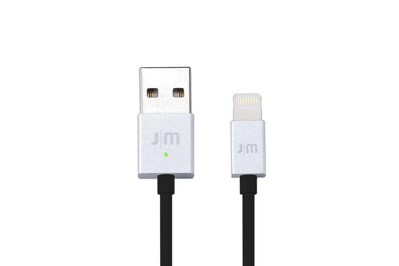 justmobile  AluCable 1 m Nero, Argento 