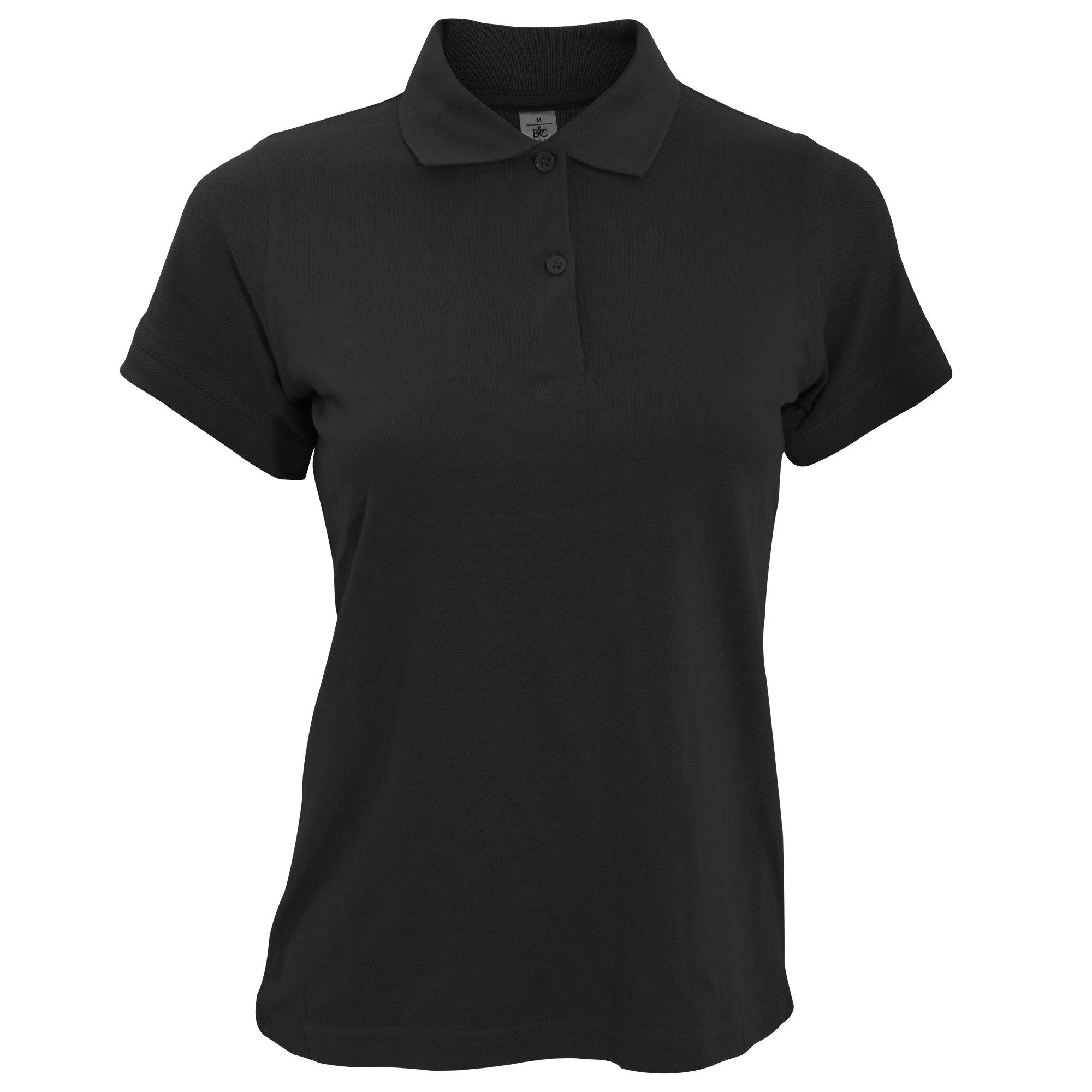 Image of B&c Safran Poloshirt, Kurzarm Damen Schwarz XXL