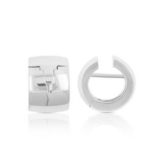 MUAU Schmuck  Charnière créole en or blanc 750 cambrée 15x11mm 