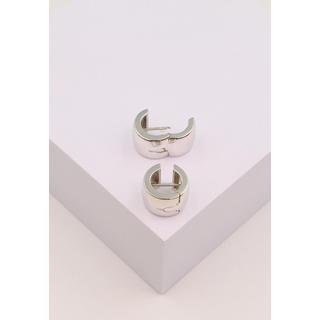 MUAU Schmuck  Charnière créole en or blanc 750 cambrée 15x11mm 