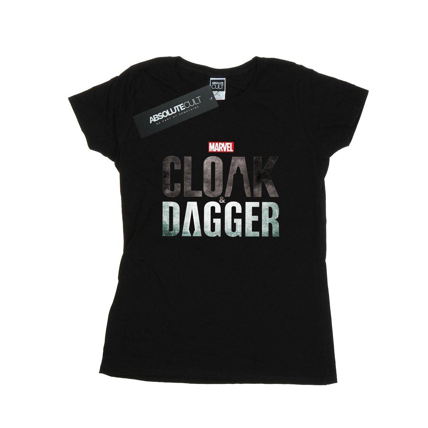 Image of Cloak And Dagger Logo Tshirt Damen Schwarz XXL