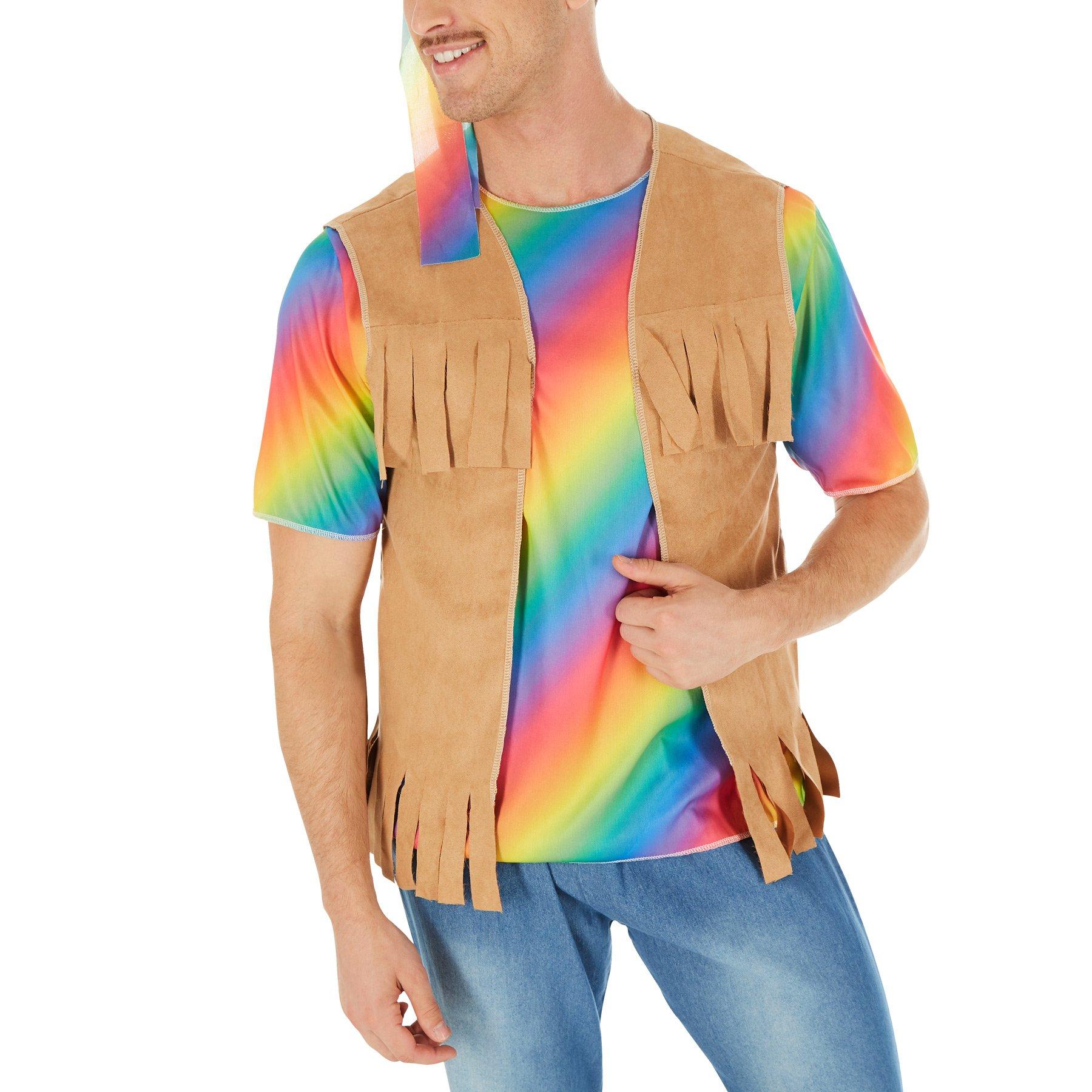 Tectake  Costume da uomo Hippie Peace 