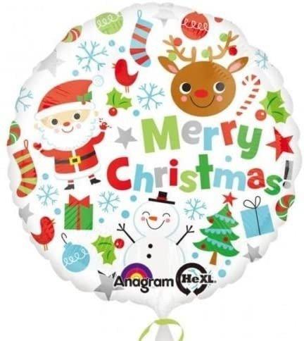 amscan  Ballon Aluminium Merry Christmas Icônes 